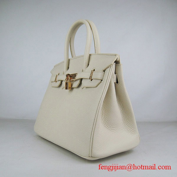 Hermes Birkin 30cm Togo Leather Bag Cream 6088