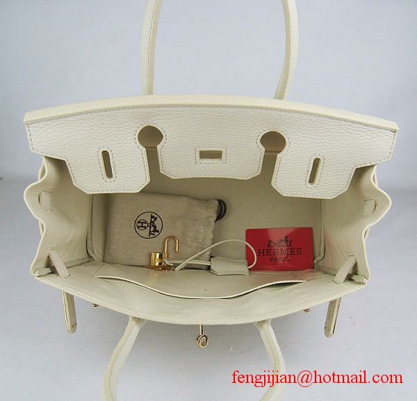 Hermes Birkin 30cm Togo Leather Bag Cream 6088