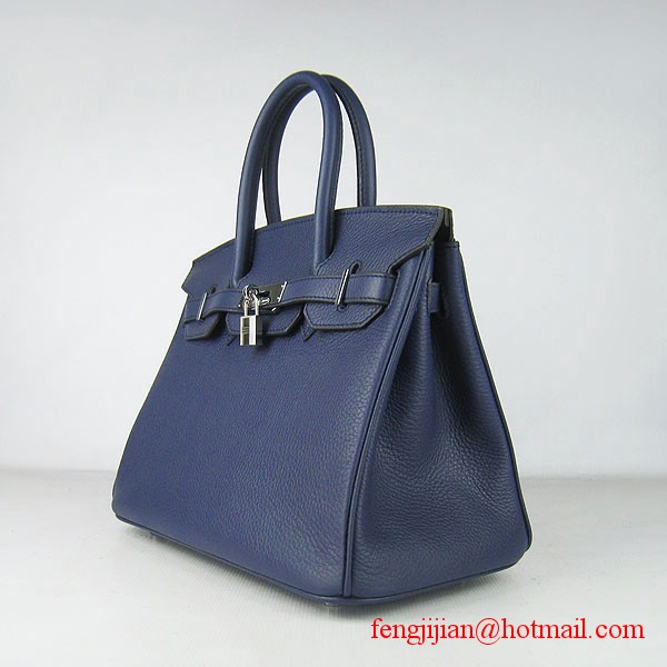 Hermes Birkin 30cm Togo Leather Bag Dark Blue 6088