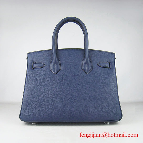 Hermes Birkin 30cm Togo Leather Bag Dark Blue 6088