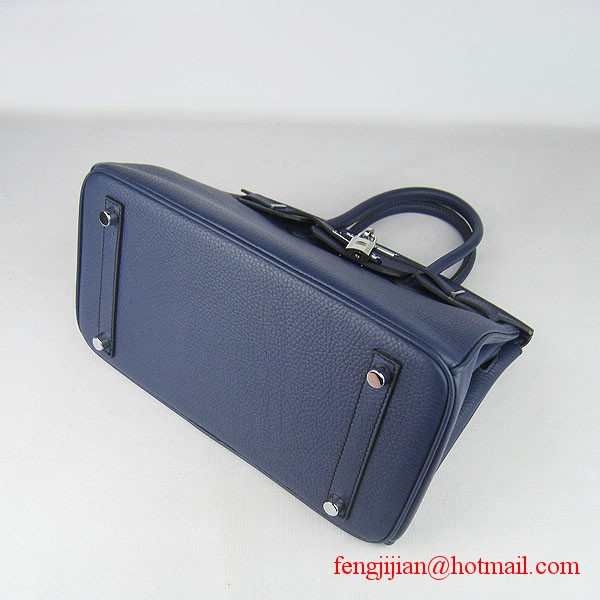 Hermes Birkin 30cm Togo Leather Bag Dark Blue 6088