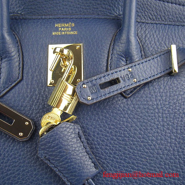 Hermes Birkin 30cm Togo Leather Bag Dark Blue 6088