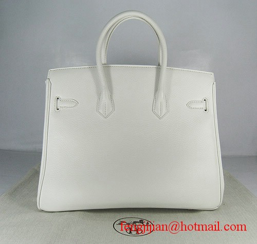 Hermes Birkin 35cm Embossed Veins Leather Bag White 6089 Gold Hardware