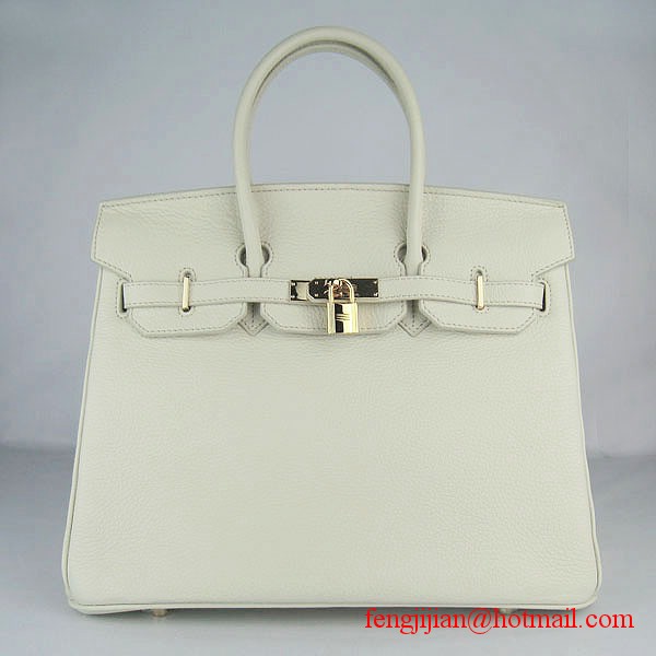 Hermes 35cm Embossed Veins Leather Bag Beige 6089 Gold Hardware