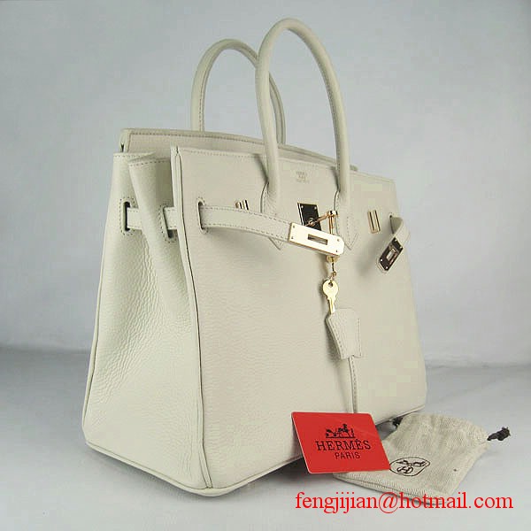 Hermes 35cm Embossed Veins Leather Bag Beige 6089 Gold Hardware