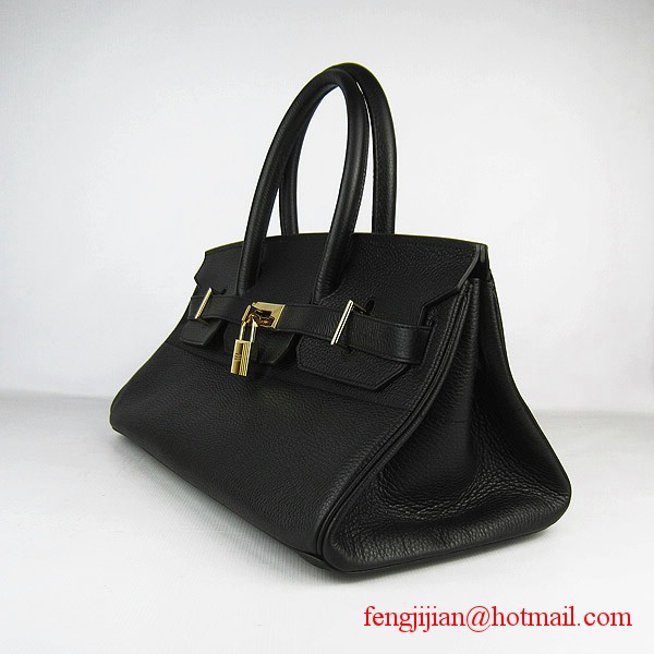 Hermes Birkin 42cm Togo Leather Bag 6109 Black gold padlock