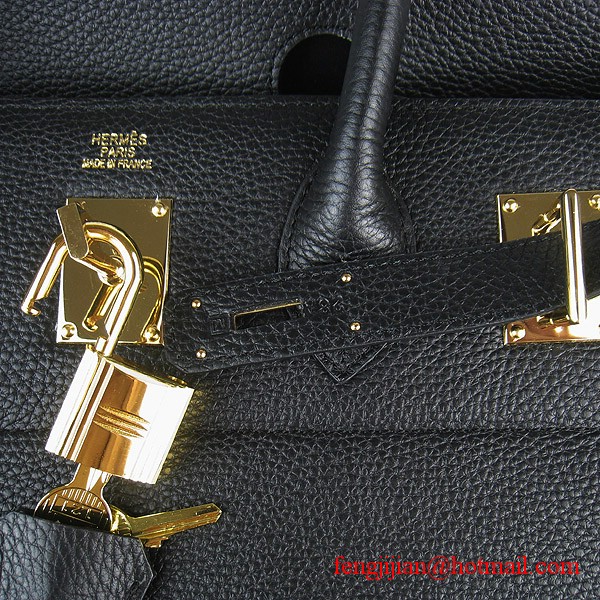 Hermes Birkin 42cm Togo Leather Bag 6109 Black gold padlock