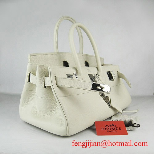 Hermes Birkin 42cm Togo Leather Bag Beige 6109 silver padlock