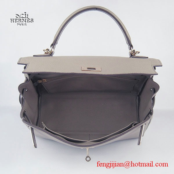 Hermes Kelly 32cm Togo Leather Bag Grey 6108