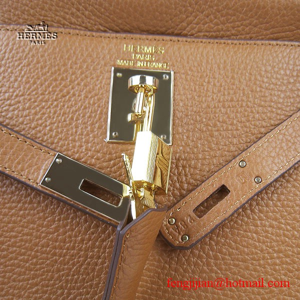 Hermes Kelly 32cm Togo Leather Bag Light Coffee 6108 Gold Hardware