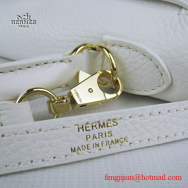 Hermes Kelly 32cm Togo Leather Bag White 6108 Gold Hardware