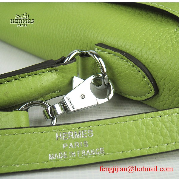 Hermes Kelly 32cm Togo Leather Bag Green 6108 Silver Hardware