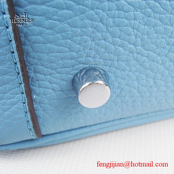 Hermes Women Shoulder Bag Light Blue 6208