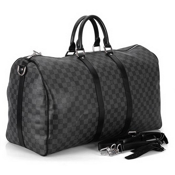 Louis Vuitton Damier Graphite Canvas Keepall 55 with Shoulder Strap N41413