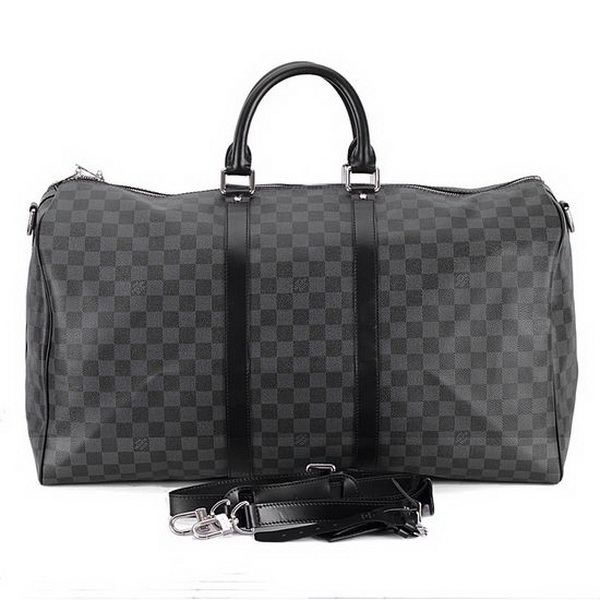 Louis Vuitton Damier Graphite Canvas Keepall 55 with Shoulder Strap N41413