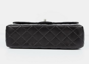 Chanel 2.55 Quilted Flap Handbag A1112 Black with Silver Hardware